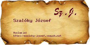 Szalóky József névjegykártya