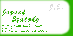 jozsef szaloky business card